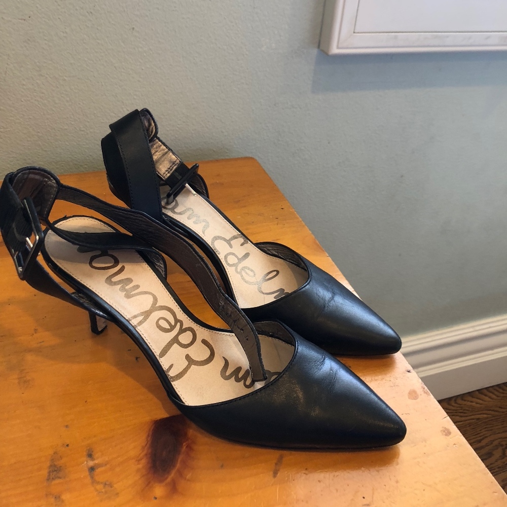 Sam Edelman Black strappy low heel
